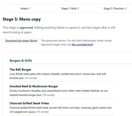 Automated Menu Generation Tool — project artefact